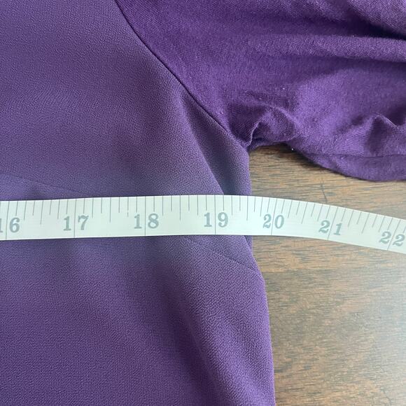 Michael Kors MK Layered-Look V-Neck 3/4 Sleeve Top Blouse Purple Size M - Picture 8 of 10